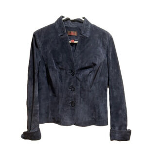 Danier Navy Blue suede leather jacket CDN XS, US 8-10, Euro 38